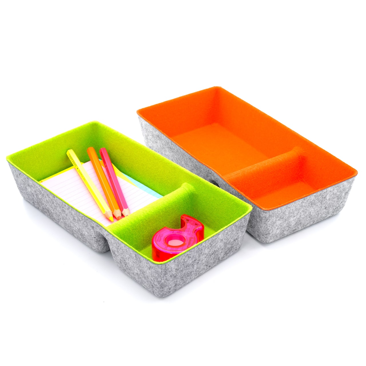 Welaxy Felt 2 Piece Divided Drawer Organizer Trays